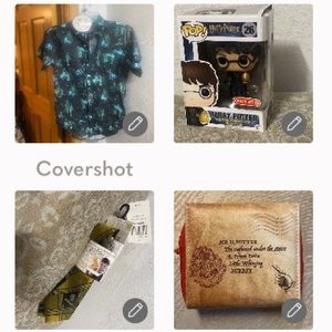 RARE Harry Potter 4P Set=5th Sun WB shirt XSP+wallet+tie+ Funko snitch vinyl